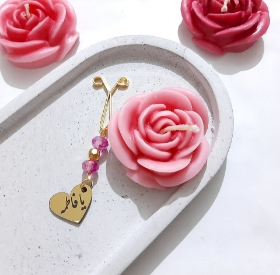 گيره روسري با آويز قلبي يا فاطمه (س)