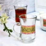 استکان کمر باریک دسته دار بزرگ طرح یا فاطمه الزهرا - فاطمیه