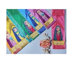 شال کودکانه رنگی طرح های امام عصر - دخترانه