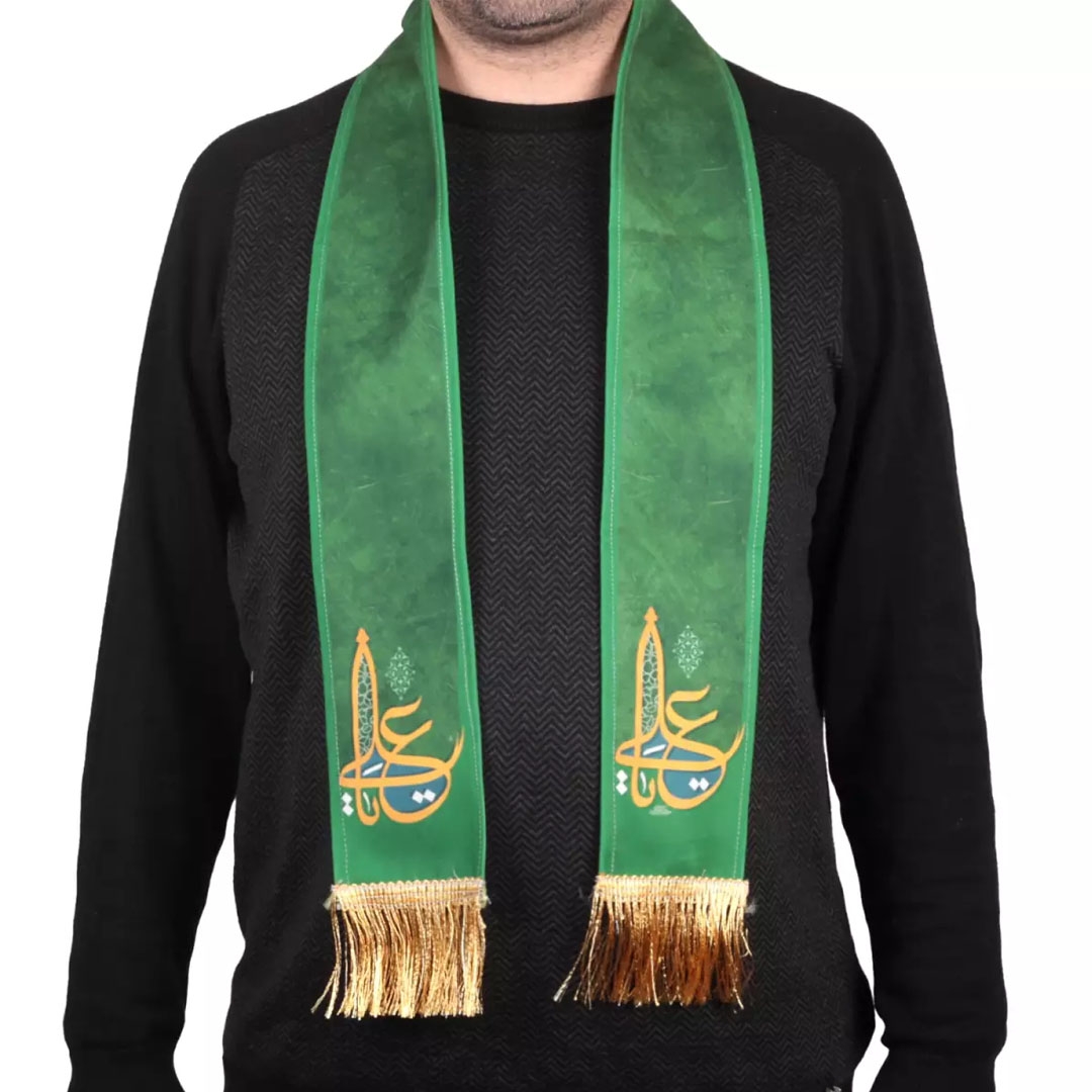 تصویر  شال بزرگسال طرح یا علی علیه السلام