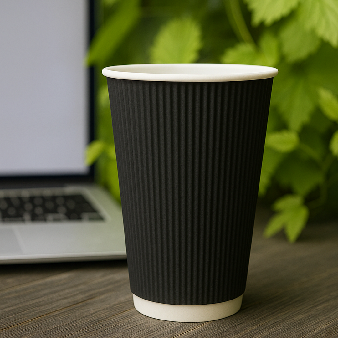 لیوان دو جداره کاغذی - بسته 50 عددی - مشکی