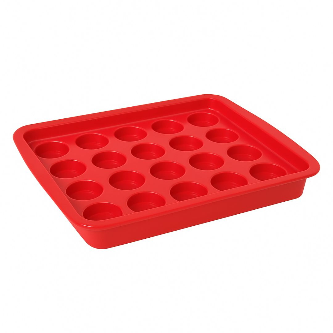 سینی جا لیوانی 20 تایی دو تکه - رنگ قرمز