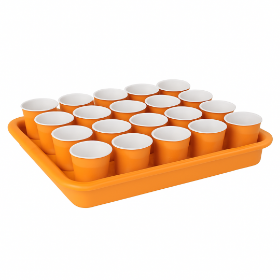 سینی جا لیوانی 20 تایی دو تکه - رنگ نارنجی