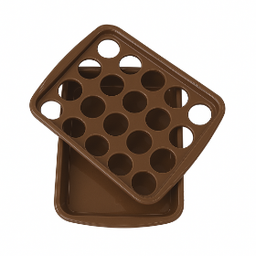 سینی جا لیوانی 20 تایی دو تکه - رنگ قهوه ای