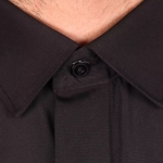 پیراهن مشکی مردانه آستین بلند دکمه مخفی - سایز مدیوم M