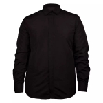 پیراهن مشکی مردانه آستین بلند دکمه مخفی - سایز  دو ایکس لارج XXL