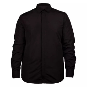 پیراهن مشکی مردانه آستین بلند دکمه مخفی - سایز  دو ایکس لارج XXL