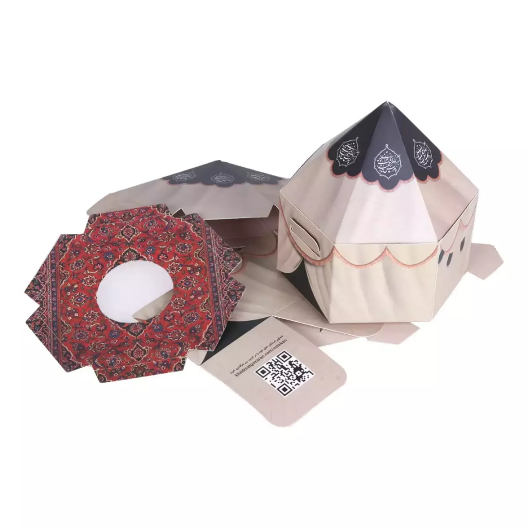 جعبه استکان و نعلبکی طرح خیمه - تک عددی