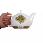 قوری چینی طرح دو سلام محرم السلام علیک یا اباعبدالله و السلام علیک یا اباالفضل