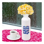 گلدان سرامیکی استوانه ای طرح من گلی دارم که عالم را گلستان می کند