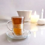 استکان کمر باریک دسته دار طرح یا فاطمه الزهرا